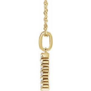 14K Yellow 1/5 CTW Lab-Grown Diamond Initial A 16-18" Necklace-Lab-Grown Diamond-Round