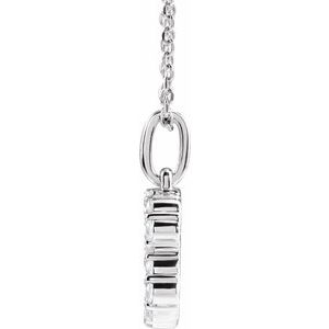 14K White 1/4 CTW Lab-Grown Diamond Initial B 16-18" Necklace-Lab-Grown Diamond-Round