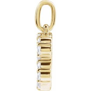 14K Yellow 1/4 CTW Lab-Grown Diamond Initial B Pendant-Lab-Grown Diamond-Round