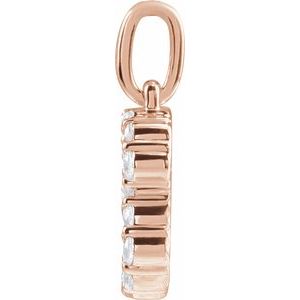 14K Rose 1/4 CTW Lab-Grown Diamond Initial B Pendant-Lab-Grown Diamond-Round