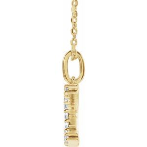 14K Yellow 1/6 CTW Lab-Grown Diamond Initial C 16-18" Necklace-Lab-Grown Diamond-Round