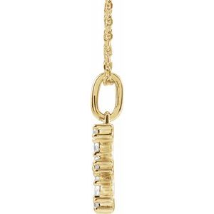 14K Yellow 1/5 CTW Lab-Grown Diamond Initial E 16-18" Necklace-Lab-Grown Diamond-Round