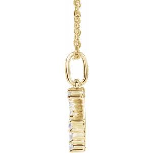14K Yellow 1/5 CTW Lab-Grown Diamond Initial G 16-18" Necklace-Lab-Grown Diamond-Round