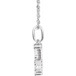 14K White 1/5 CTW Lab-Grown Diamond Initial G 16-18" Necklace-Lab-Grown Diamond-Round