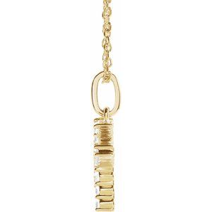 14K Yellow 1/5 CTW Lab-Grown Diamond Initial K 16-18" Necklace-Lab-Grown Diamond-Round