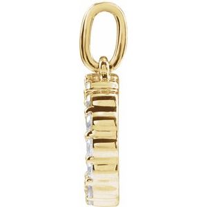 14K Yellow 1/4 CTW Lab-Grown Diamond Initial D Pendant-Lab-Grown Diamond-Round