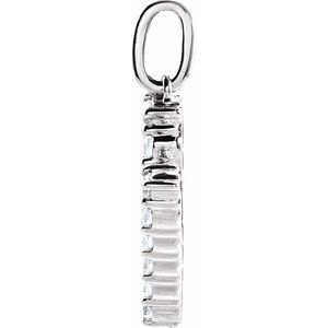 14K White 1/3 CTW Lab-Grown Diamond Initial M Pendant-Lab-Grown Diamond-Round