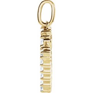 14K Yellow 1/3 CTW Lab-Grown Diamond Initial M Pendant-Lab-Grown Diamond-Round