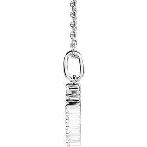 14K White 1/5 CTW Lab-Grown Diamond Initial V 16-18" Necklace-Lab-Grown Diamond-Round