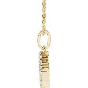 14K Yellow 1/4 CTW Lab-Grown Diamond Initial O 16-18" Necklace-Lab-Grown Diamond-Round