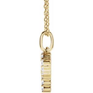 14K Yellow 1/5 CTW Lab-Grown Diamond Initial P 16-18" Necklace-Lab-Grown Diamond-Round