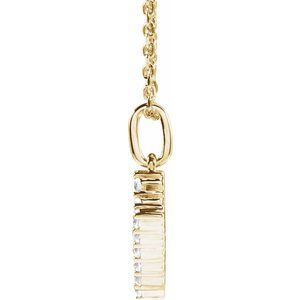 14K Yellow 1/5 CTW Lab-Grown Diamond Initial V 16-18" Necklace-Lab-Grown Diamond-Round