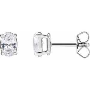 14K White 1 CTW Lab-Grown Diamond Stud Earrings-Pair-6.2 X 4.3Mm :: 1 Ctw
