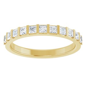 14K Yellow 1/2 CTW Natural Diamond Anniversary Band-Square