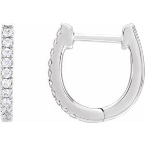 14K White 1/6 CTW Lab-Grown Diamond Hoop Earrings-2 Mm-Lab-Grown Diamond