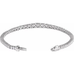 14K White 6 CTW Lab-Grown Diamond Line 7" Bracelet-Lab-Grown Diamond-Lab-Grown Diamond