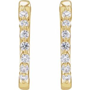 14K Yellow 1/5 CTW Lab-Grown Diamond Hoop Earrings-Round-15.3 Mm