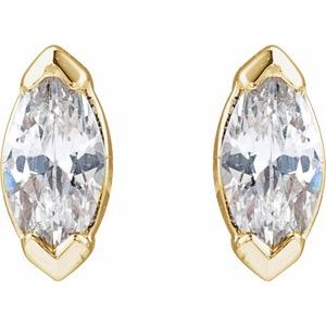 14K Yellow 1/6 CTW Lab-Grown Diamond Stud Earrings-Pair-4 X 2Mm :: 1/6 Ctw