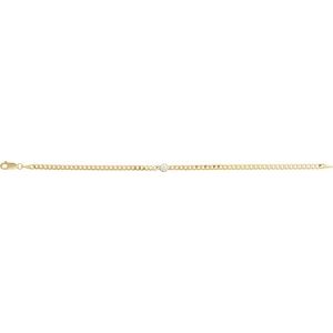 14K Yellow 1/4 CT Lab-Grown Diamond Link 7" Bracelet-Round-3.9 Mm