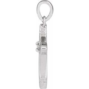 14K White .015 CT Natural Diamond Cross Pendant-Natural Diamond-1.5Mm :: 0.015 Ct