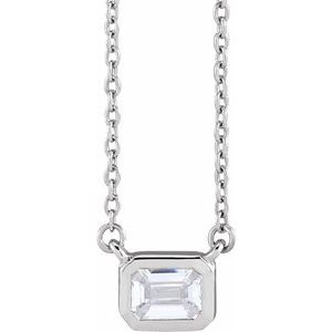 14K White 1/2 CTW Lab-Grown Diamond Adjustable 16-18" Necklace-Lab-Grown Diamond-5.2 X 3.8Mm :: 1/2 Ctw