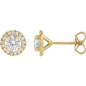 14K Yellow 1 CTW Lab-Grown Diamond Stud Earrings-4.7 Mm-14K Yellow