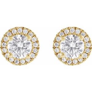 14K Yellow 1 CTW Lab-Grown Diamond Stud Earrings-4.7 Mm-14K Yellow