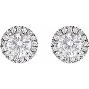 14K White 1 CTW Lab-Grown Diamond Stud Earrings-4.7 Mm-14K White
