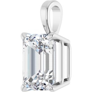 14K White 1 CT Lab-Grown Diamond Pendant-Lab-Grown Diamond-7 X 5Mm :: 1 Ct