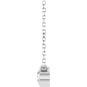 14K White 1/5 CT Natural Diamond 16-18" Necklace-Natural Diamond-4Mm :: 1/5 Ct
