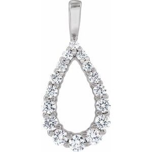 14K White 1/3 CTW Lab-Grown Diamond Pendant-Lab-Grown Diamond-2.1Mm :: 1/3 Ctw