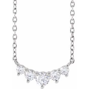 14K White 1/3 CTW Lab-Grown Diamond Graduated 18" Necklace-Lab-Grown Diamond-3.2Mm :: 1/3 Ctw