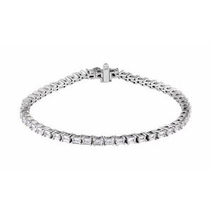 14K White 5 CTW Lab-Grown Diamond Line 7" Bracelet-Lab-Grown Diamond-Lab-Grown Diamond