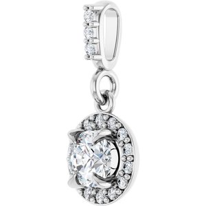14K White 1/3 CTW Lab-Grown Diamond Halo-Style Pendant-Lab-Grown Diamond-4.05Mm :: 1/3 Ctw