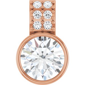 14K Rose 3/4 CTW Lab-Grown Diamond Pendant-Lab-Grown Diamond-6Mm :: 3/4 Ctw