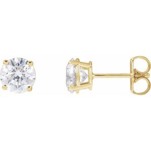 14K Yellow 4 CTW Lab-Grown Diamond Earrings-Pair-8Mm :: 4 Ctw
