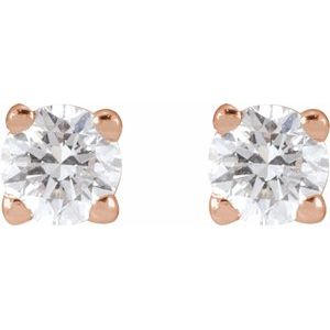 14K Rose 1/8 CTW Lab-Grown Diamond Earrings-Pair-2.5Mm :: 1/8 Ctw
