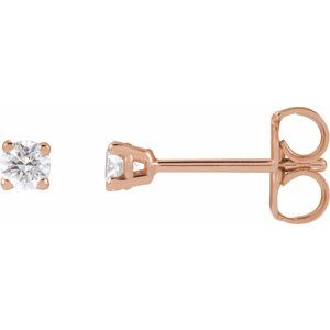 14K Rose 1/8 CTW Lab-Grown Diamond Earrings-Pair-2.5Mm :: 1/8 Ctw