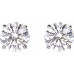 14K White 2 1/2 CTW Lab-Grown Diamond Earrings-Pair-7Mm :: 2 1/2 Ctw