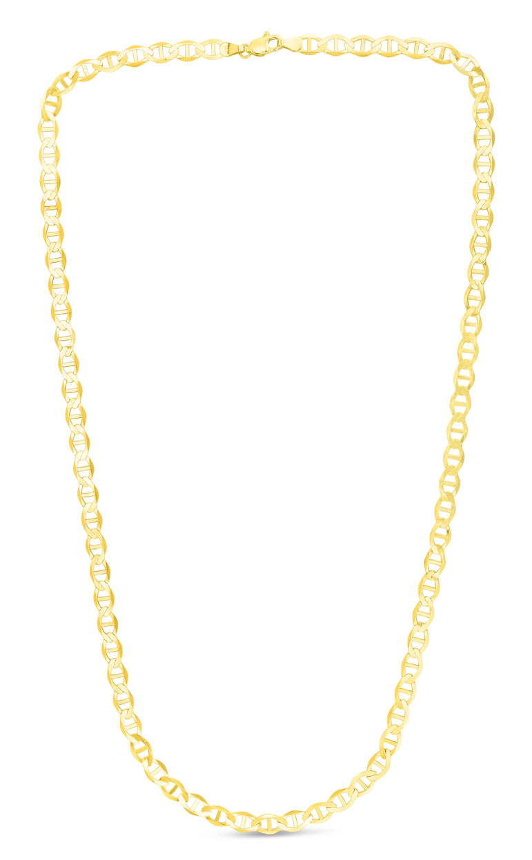10K Gold 5.5mm Mariner Chain -Yellow | Lobster