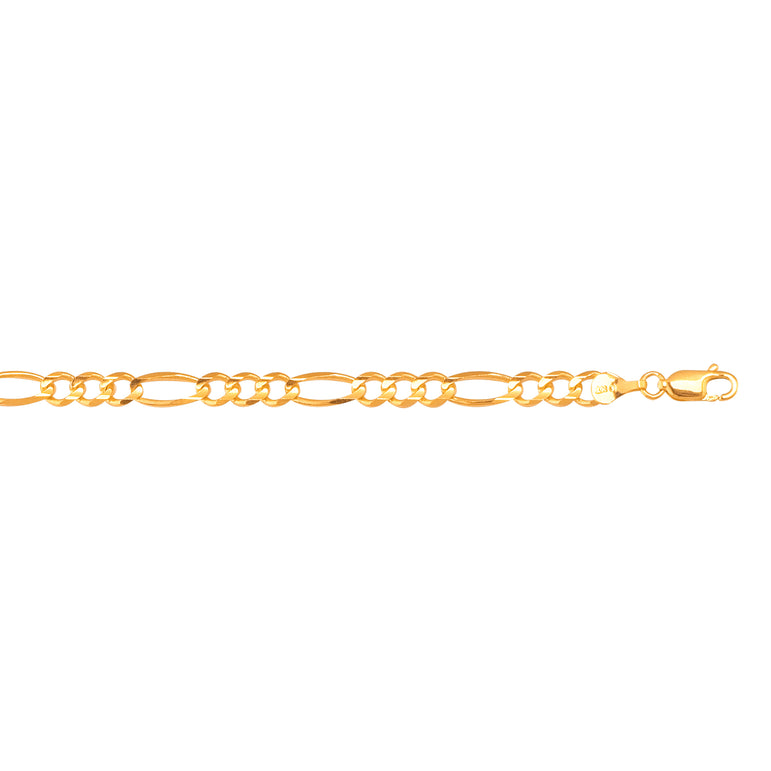10K Gold 4.5mm Figaro Chain -Yellow | Lobster