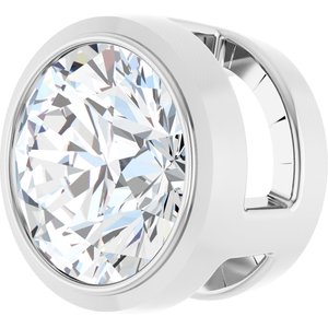 14K White 1/2 CT Natural Diamond Slide Pendant-Natural Diamond-5.2Mm :: 1/2 Ct