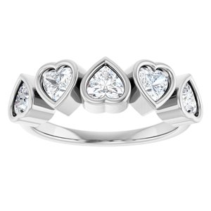 14K White 1 1/8 CTW Lab-Grown Diamond Ring-Heart-4 X 4 Mm