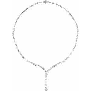 14K White 5 1/2 CTW Lab-Grown Diamond 16 1/2" Necklace-Lab-Grown Diamond-5.2 X 3.4Mm :: 5 1/2 Ctw