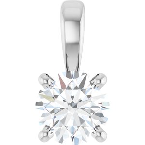 14K White 1/3 CT Lab-Grown Diamond Pendant-Lab-Grown Diamond-4.5Mm :: 1/3 Ct