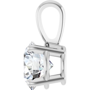14K White 1 CTW Lab-Grown Diamond Pendant-Lab-Grown Diamond-6.5Mm :: 1 Ct