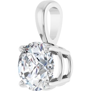 14K White 1 CTW Lab-Grown Diamond Pendant-Lab-Grown Diamond-6.5Mm :: 1 Ct