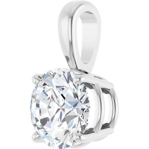 14K White 1 1/4 CT Lab-Grown Diamond Pendant-Lab-Grown Diamond-7Mm :: 1 1/4 Ct