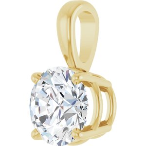 14K Yellow 1 1/4 CT Lab-Grown Diamond Pendant-Lab-Grown Diamond-7Mm :: 1 1/4 Ct
