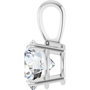 14K White 2 CT Lab-Grown Diamond Pendant-Lab-Grown Diamond-8Mm :: 2 Ct